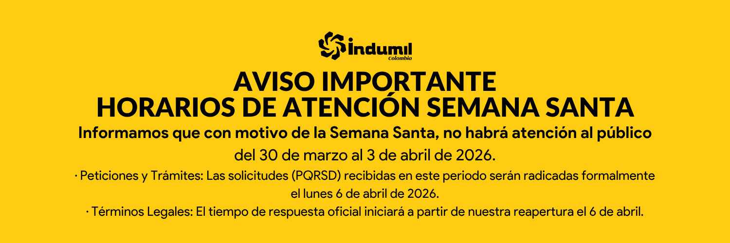 Aviso de Indumil: No habrá atención al público del 30 de marzo al 3 de abril de 2026 por Semana Santa.